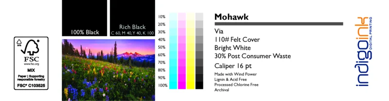 Mohawk Via Bright White Felt 110# Cover