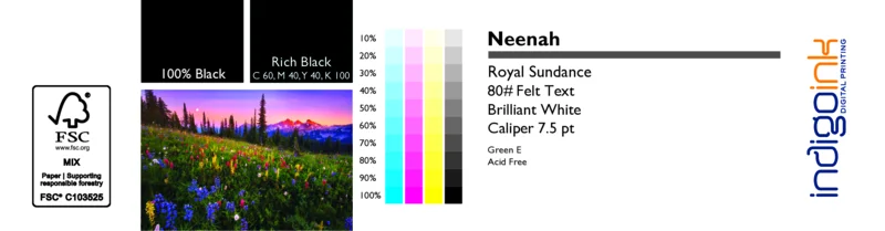 Neenah Royal Sundance Brilliant White 100# Felt Cover
