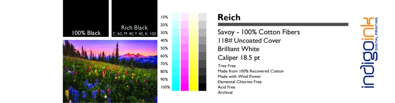 Reich Cotton Brilliant White Uncoated 118# Cvr