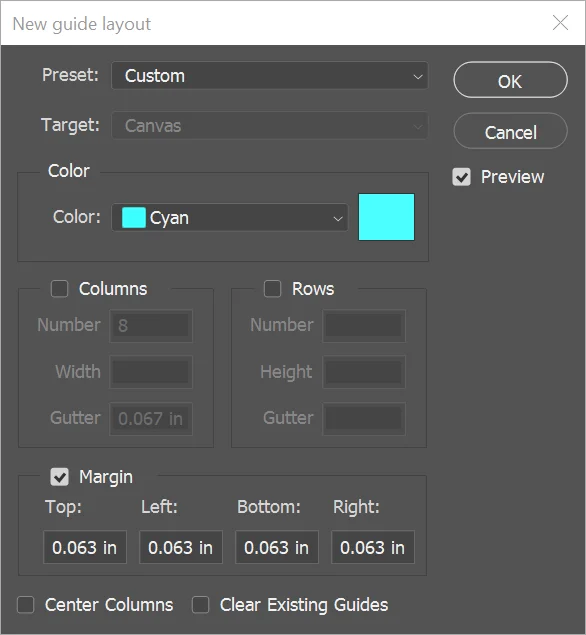 Photoshop New Guide Layout