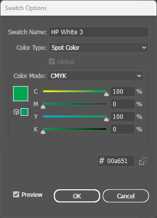 New Swatch Dialog for HP White 3