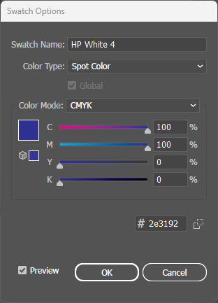 New Swatch Dialog for HP White 4